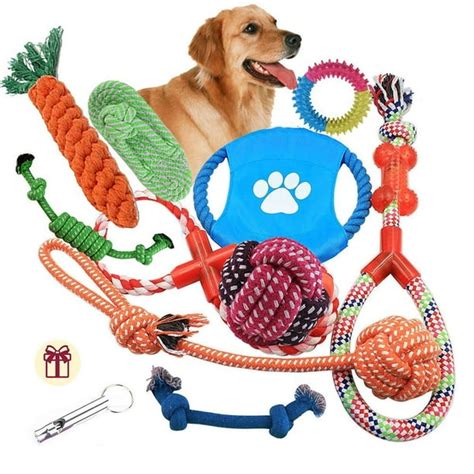 Coolmade Dog Rope Toys 10 Pack Set Pet Puppy Teething Chew Rope Tug ...