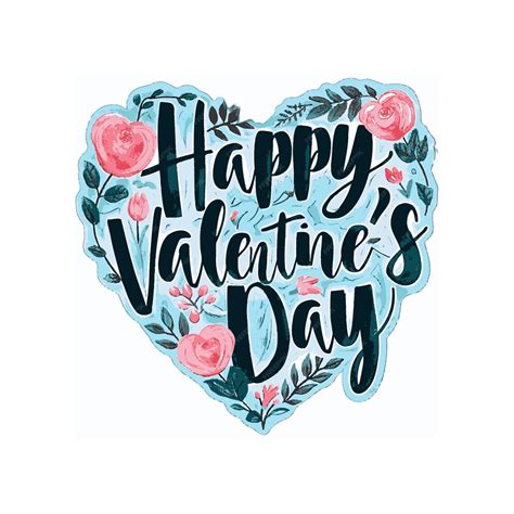 Premium Vector Happy Valentines Day Sticker Clipart Rose Pink Floral