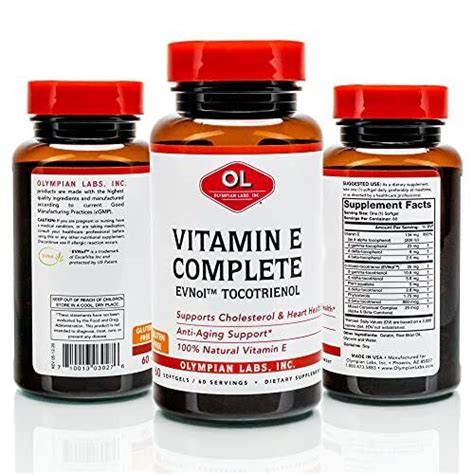 Olympian Labs E Complete Tocomin 200IU 60 Softgels Fight Free