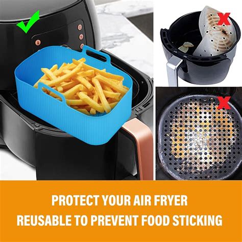 2x Silicone Pot For Air Fryer Dual Basket Liner Handle Baking Pan Fit For Ninja Ebay