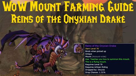 Wow Mount Farming Guide Reins Of The Onyxian Drake Dansk Youtube