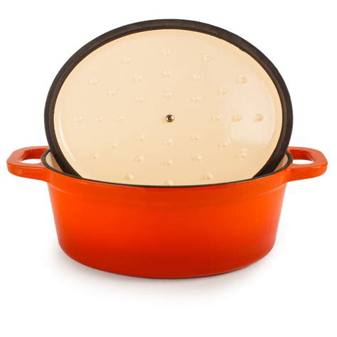 Berghoff Neo Cast Iron 5qt Oval Dutch Oven 11 5 With Lid Orange