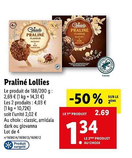 Promo Pralin Lollies Gelatelli Chez Lidl Icatalogue Fr