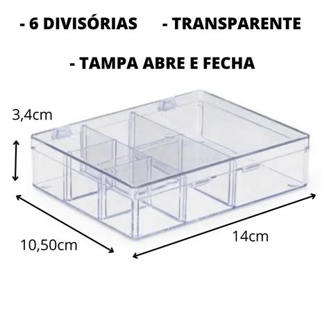 Caixa Acr Lica Organizadora Multiuso Divis Rias Tampa Abre E