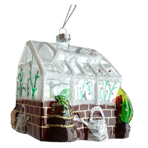 Greenhouse Glass Ornament Backyard Plants Vegetables Flowers Garden