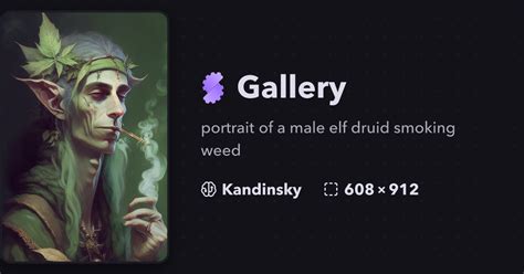 Portrait Of A Male Elf Druid Smoking Gallery Stablecog