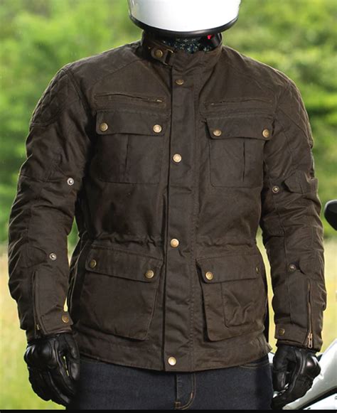 Merlin Yoxall Ii Wax Cotton Brown Motorcycle Jacket New Ebay