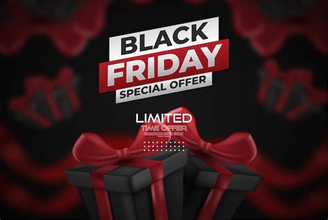 Premium Vector Black Friday Super Sale Realistic Black Gifts Boxes