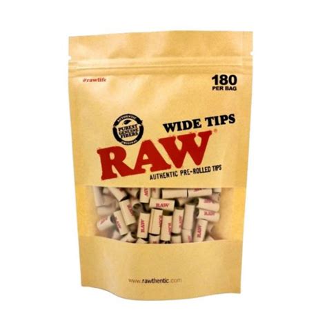 Raw Pre Rolled Tips Wide 180 Per Bag Vape Plus