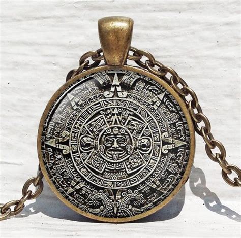 Mayan Calendar Pendant Mayan Calendar Jewelry Aztec Calendar Etsy