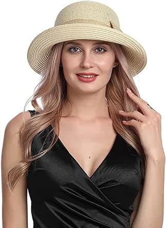 Ysoazgle Chapeau De Paille Pliable Pour Femme Avec Bord Enroulable Pour