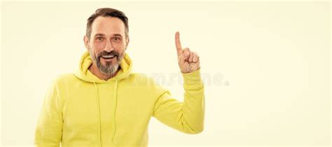 Man Face Portrait Banner With Copy Space Handsome Mature Man With