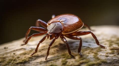 Premium Ai Image A Brown Tick Sits On A Piece Of Wood