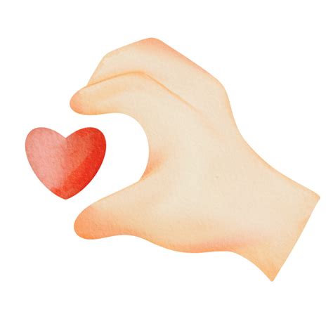 Watercolor Hand Drawn Finger Heart 28078429 Png