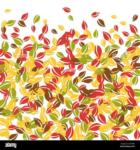 Falling Autumn Leaves Red Yellow Green Brown Chaotic Leaves Flying