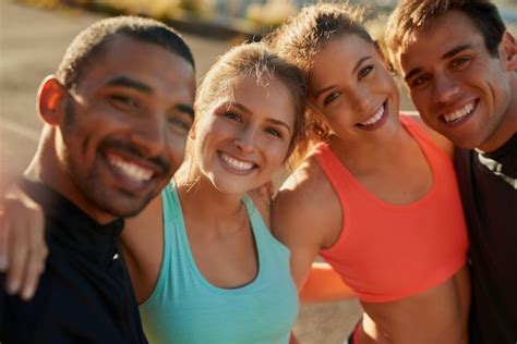 Premium Photo Theyre A Group Of Fitnessminded Friends Portrait Of A