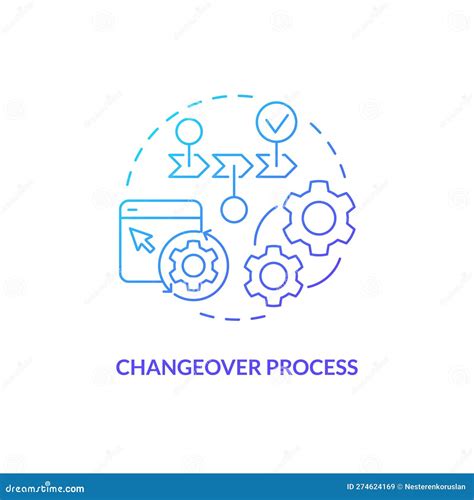 Changeover Process Blue Gradient Concept Icon Stock Vector