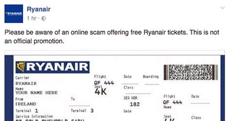 Ryanair Warns Of Facebook Scam Of Fake Offer For Free Tickets Irish