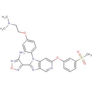 850667 46 8 4 1 4 2 二甲基氨基乙氧基 苯基 6 3 甲磺酰基苯氧基 1H 咪唑并 4 5 c 吡啶 2
