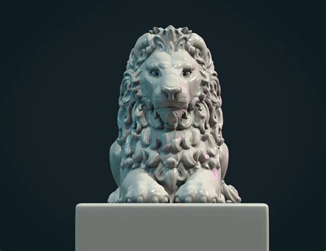 Lion Sculpture - 3D Print Model by Skazok