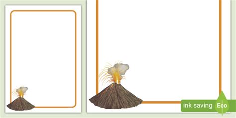 Free Volcano Erupting Page Border Page Borders Twinkl