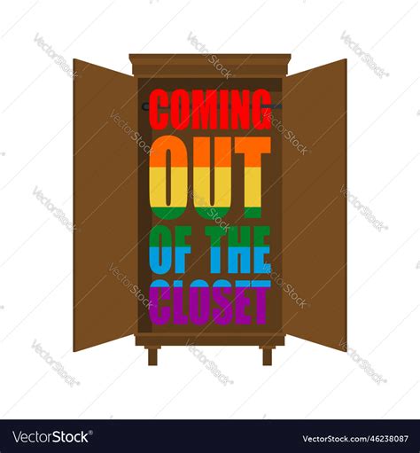 Coming Out Gay In Out Of Closet Public Royalty Free Vector