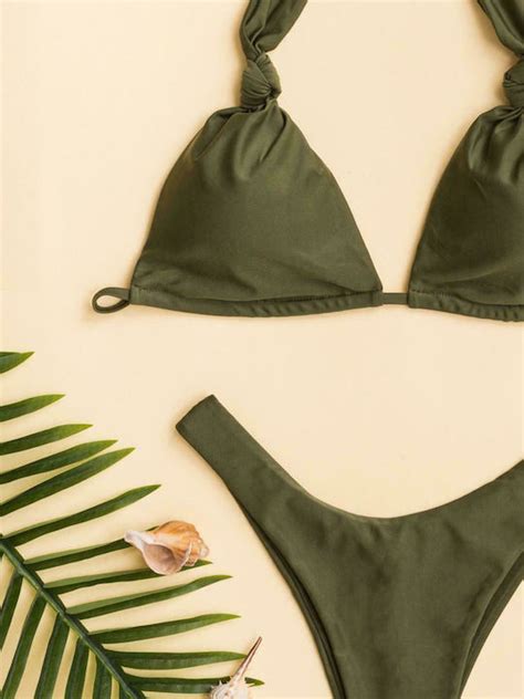 Olympic Stores 017092 Set Bikini Τριγωνάκι Χακί Skroutz gr