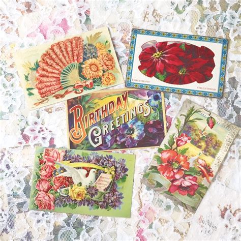 Vintage Birthday, Postcard Set, Antique Postcards, Random Lot, Choose ...