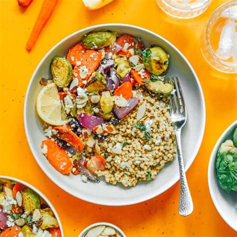 Roasted Vegetable Grain Bowls With Lemon And Feta Live Eat Learn