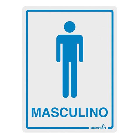 Placa de Sinalização Banheiro Masculino Bemfixa Multicoisas