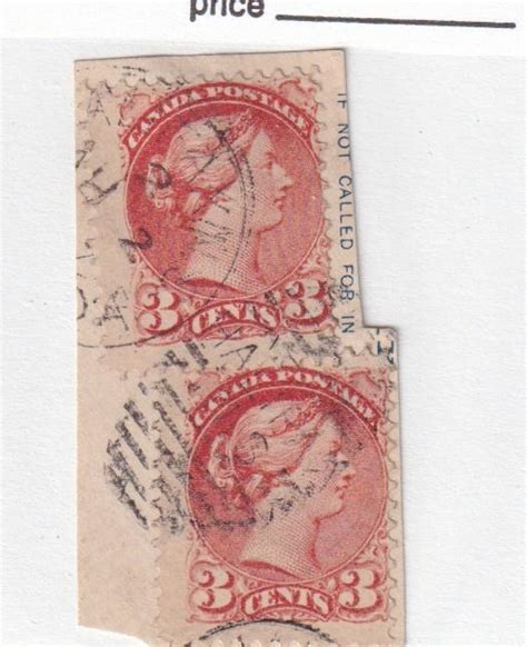 Canada 37c Pair Of 3cts Small Queens With Halifax Duplex Cancels Ebay