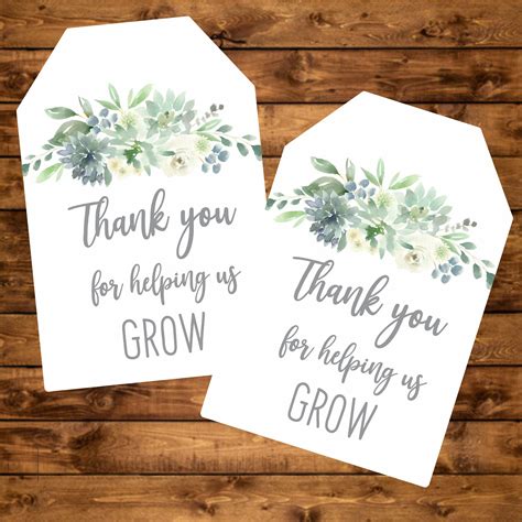 Thank You For Helping Us Grow Printable