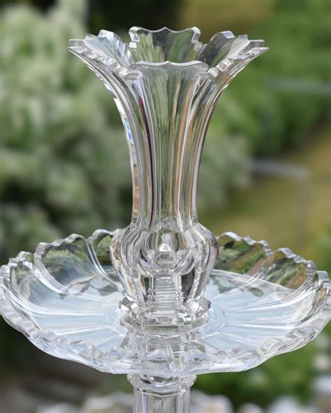 Large Antique Baccarat Crystal Glass Epergne Centerpiece 19th Century