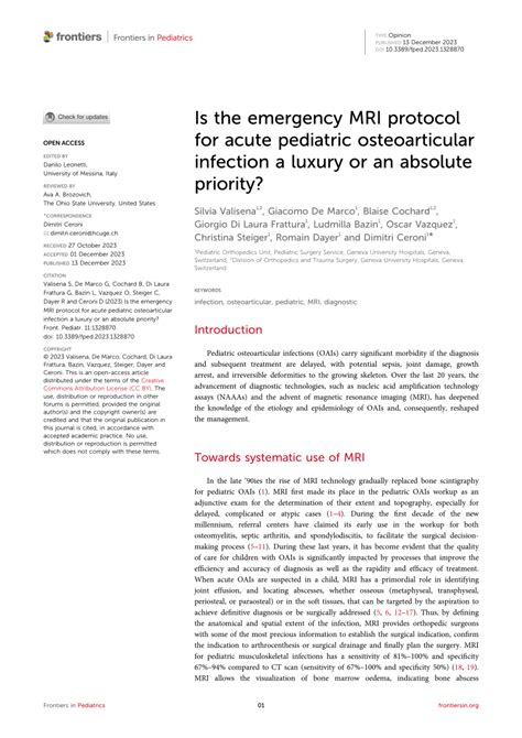 Pdf Is The Emergency Mri Protocol For Acute Pediatric Osteoarticular