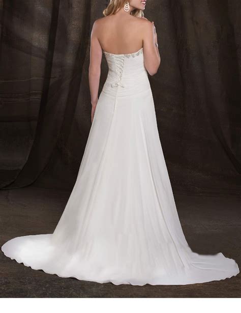 Oyisha Womens Strapless Sweetheart Beach Wedding Dresses Long Beaded A