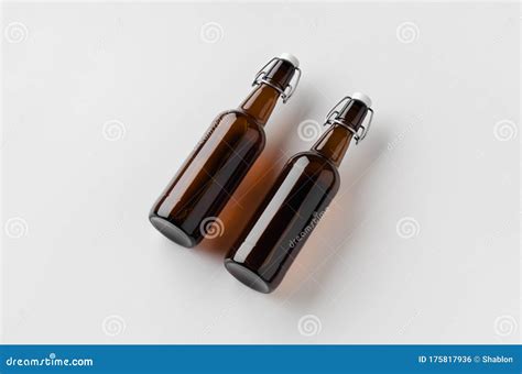 Flip-top Beer Bottle Mockup. Two Bottles Stock Photo - Image of ...