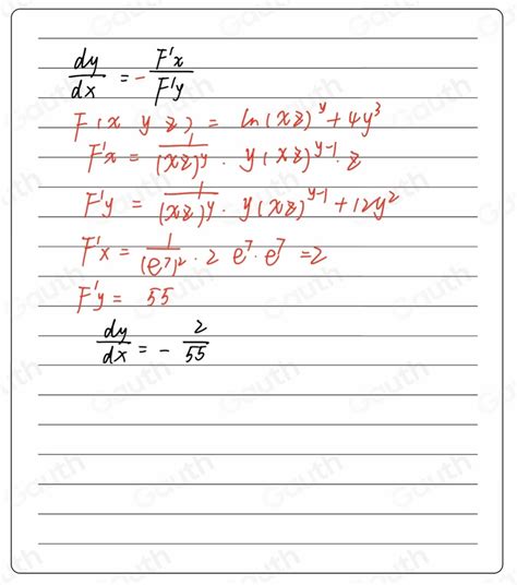 Solved Use Implicit Differentiation To Find The Specified Derivative At The Given Point Find