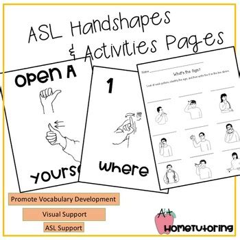 ASL Handshape Alphabet & Activity Pages by APlusHomeTutoring | TPT