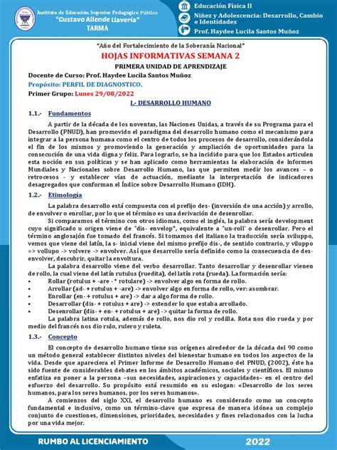 01 Hojas Informativas Semana 02 Ef Ii Pdf Aprendizaje Sicología