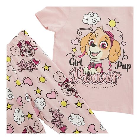 Paw Patrol Mädchen Skye Pup Langer Pyjama Set Rosa