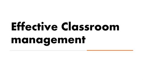 Effective Classroom Management Pdf