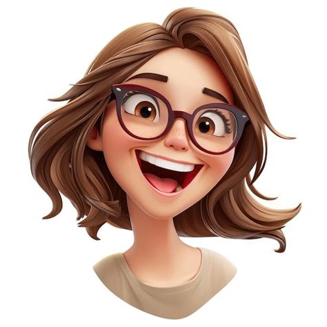 Premium Photo Beautiful Happy Girl On A White Background Emoji Memoji