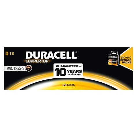 Duracell Coppertop D Batteries Alkaline 10 Pack Mn1300