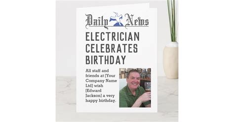 Electrician Birthday Card to Personalise | Zazzle