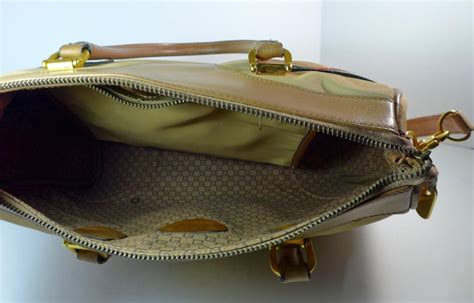 Gucci Tan Leather And Canvas Shoulder Bag For Sale At 1stdibs