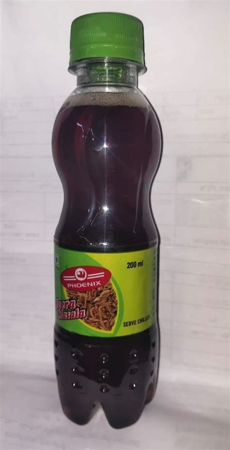 Soft Drink Black 200ml Phoenix Jeera Masala Soda Liquid Packaging