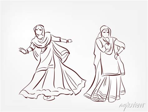 Punjab State India Ethnic Indian Woman Girl Dance Traditional Posters