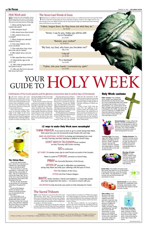 Printable Holy Week Timeline Worksheet Print Templates Calendar