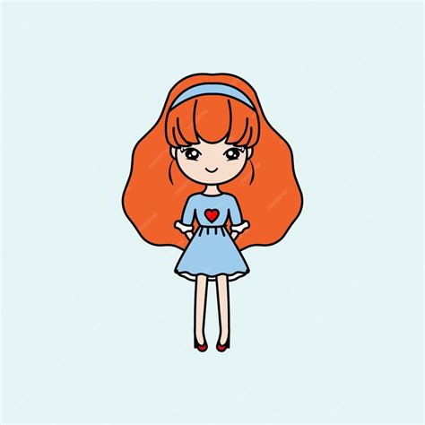 Premium Vector Cute Girl Cartoon For Drawing Book Vector Illustration