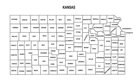 Kansas County Map Editable And Printable State County Maps